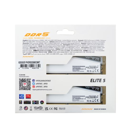 Patriot Viper Elite 5 RGB TUF PVER548G66C34KT 48GB (2x24GB) DDR5 6600MHz CL34 Gaming Ram (Bellek) resmi