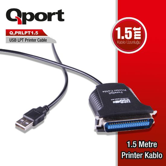 QPORT Q-PRLPT1.5 PRLPT 1.5M USB/LPT DÖNÜŞTÜRÜCÜ PRİNTER KABLO resmi