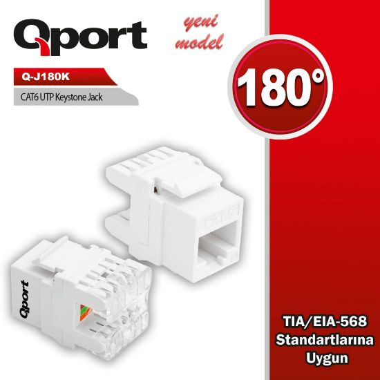 QPORT Q-J180K CAT6 180 DERECE KEYSTONE JACK resmi