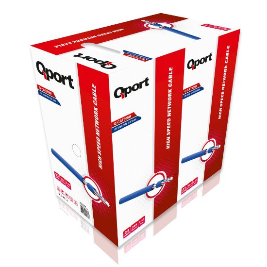 QPORT Q-CAT6M UTP 305 METRE UTP 23AWG MAVİ NETWORK KABLO resmi