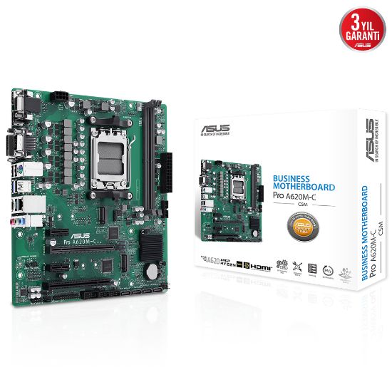 ASUS PRO A620M-C-CSM AM5 DDR5 6400MHZ MATX  resmi