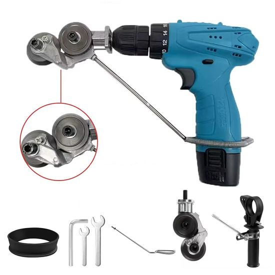 POWERMASTER ŞARJLI - ELEKTRİKLİ EL MATKABI METAL PLAKA KESİCİ APARATI (ALÜMİNYUM, BAKIR, DEMİR) resmi