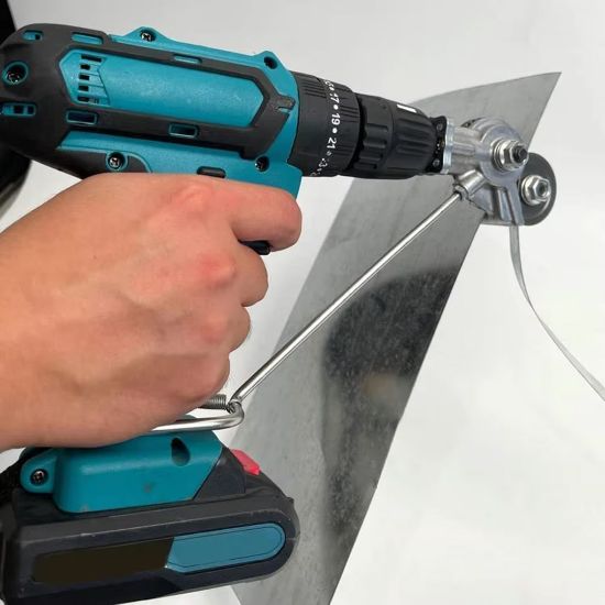 POWERMASTER ŞARJLI - ELEKTRİKLİ EL MATKABI METAL PLAKA KESİCİ APARATI (ALÜMİNYUM, BAKIR, DEMİR) resmi