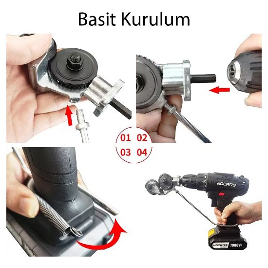 POWERMASTER ŞARJLI - ELEKTRİKLİ EL MATKABI METAL PLAKA KESİCİ APARATI (ALÜMİNYUM, BAKIR, DEMİR) resmi