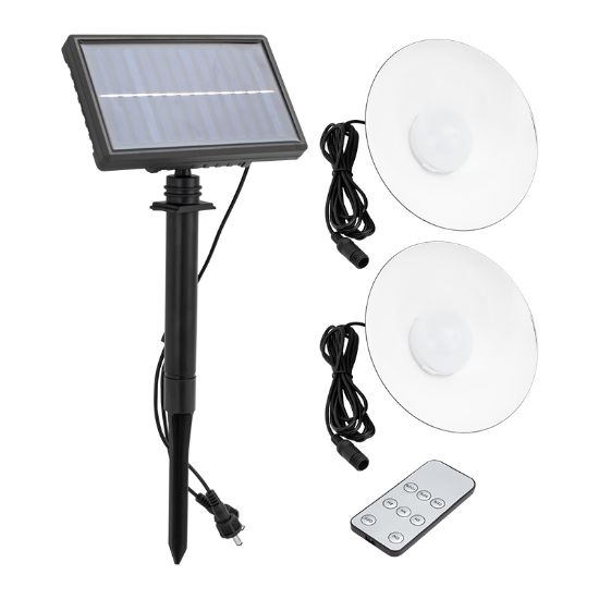 POWERMASTER XF-707-2 KUMANDALI SOLARLI 2 LAMBALI PROJEKTÖR resmi