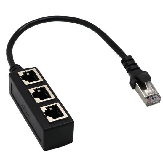 POWERMASTER PM-25007 ETHERNET RJ45 3LÜ DAĞITICI SPLITTER resmi