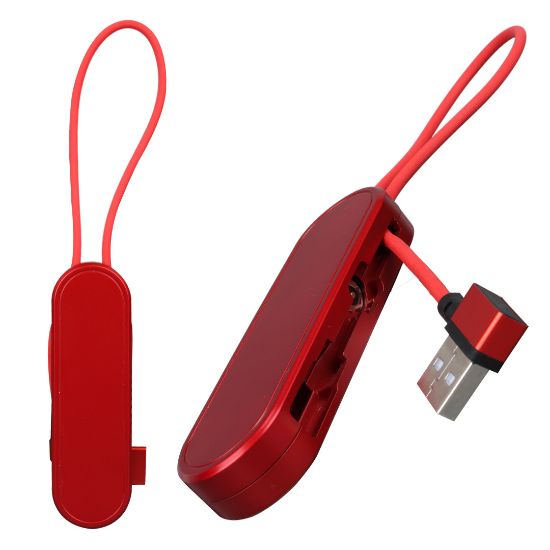 POWERMASTER PM-25904 KIRMIZI 3İN1 (TYPE C- LİGHTNİNG- MİCRO USB) MANYETİK UÇ TAŞINABİLİR ŞARJ KABLOSU resmi