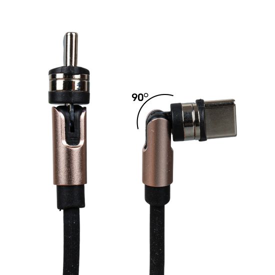 POWERMASTER PM-25906 SİYAH 3İN1 (TYPE C- LİGHTNİNG- MİCRO USB) MANYETİK UÇ TAŞINABİLİR ŞARJ KABLOSU resmi