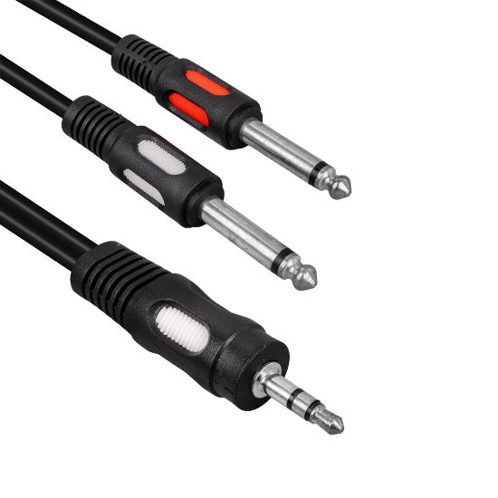 POWERMASTER PM-4284 3.5MM STEREO ERKEK/2X6.3 MM MONO ERKEK 1.5 METRE KABLO resmi