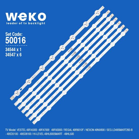 WKSET-5016 34544X1 34547X6 49DLED 7 ADET LED BAR resmi