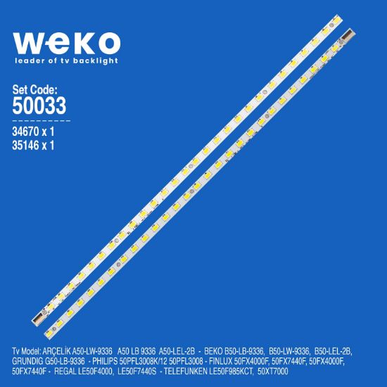 WKSET-5033 35146X1 34670X1 V500H1-LS5-T.EM4 2 ADET LED BAR (28LED) resmi