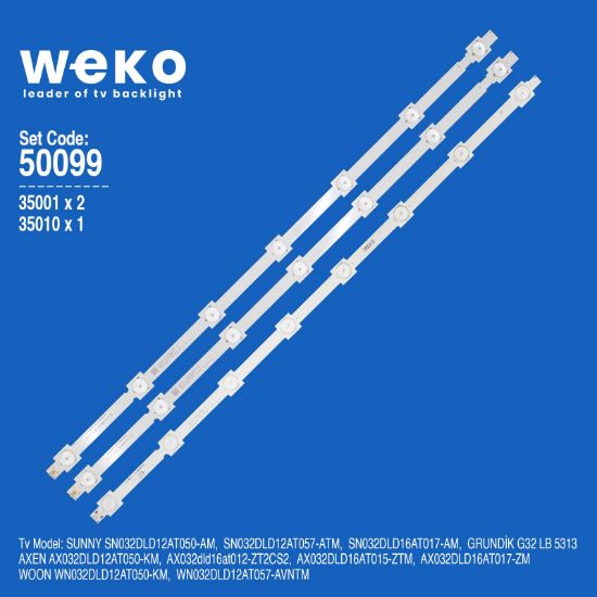 WKSET-5099 35001X2 35010X1 TKD320022000-X2   3 ADET LED BAR resmi