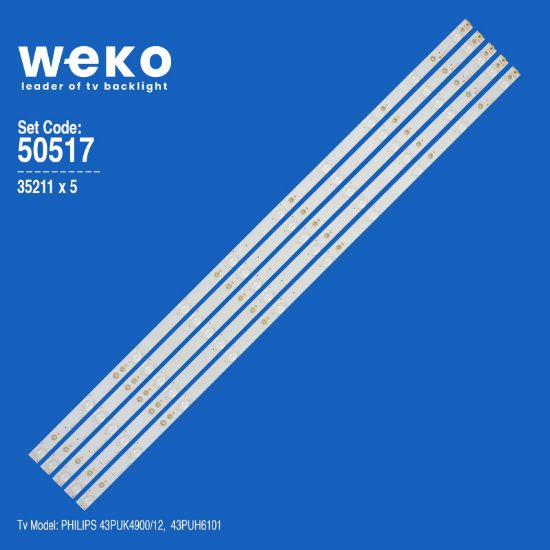 WKSET-5517 35211X5 GJ-2K15-430-D510-17.8MM-V4(PITCH 88.5MM) 5 ADET LED BAR resmi
