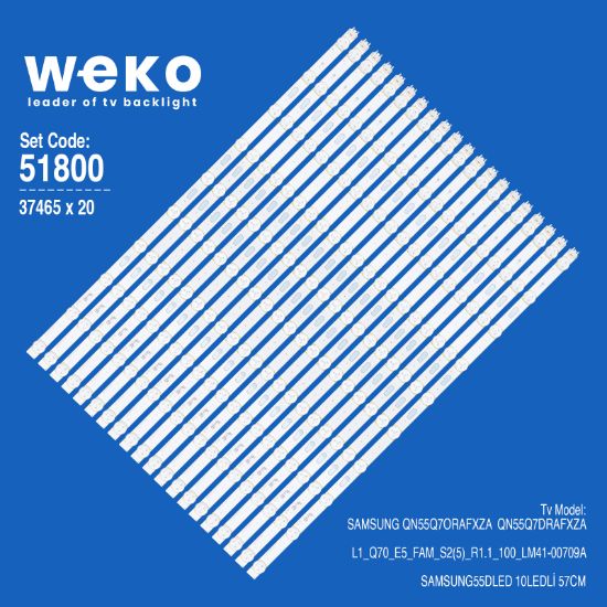 WKSET-6800 37465X20 L1_Q70_E5_FAM_S2(5)_R1.1_100_LM41-00709A 20 ADET LED BAR resmi