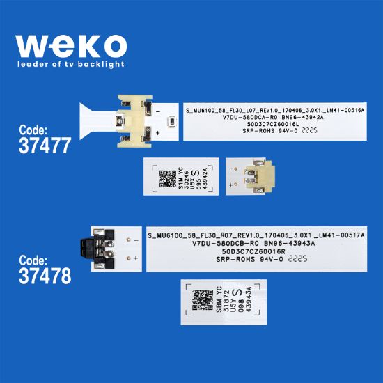 WKSET-6810 37477X7 37478X7 V7DU-580DCA/B 14 ADET LED BAR resmi
