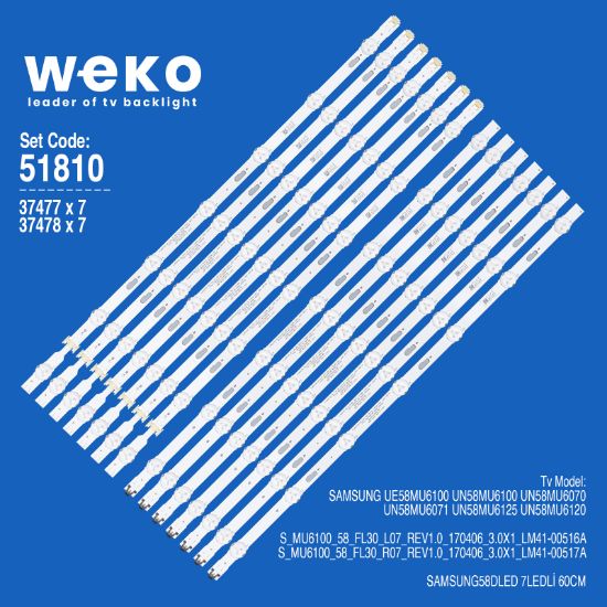 WKSET-6810 37477X7 37478X7 V7DU-580DCA/B 14 ADET LED BAR resmi