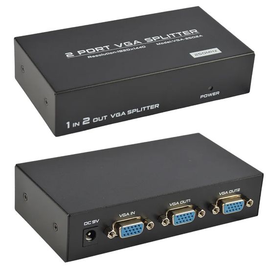 POWERMASTER PM-3502 2 PORT VGA SPLITTER DAĞITICI (350MHZ - 1920X1440) resmi