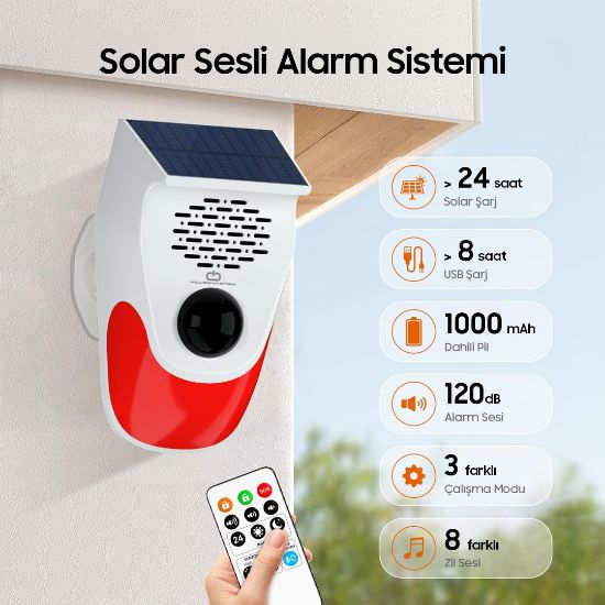POWERMASTER PM-26240 SOLAR SESLİ IŞIKLI ALARM SİSTEMİ resmi