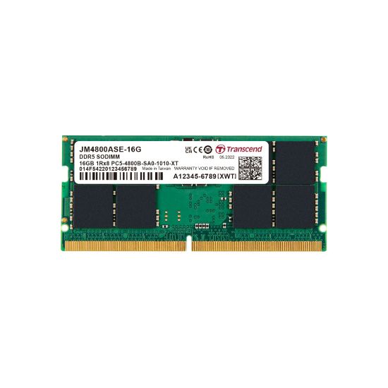 Transcend 16GB(1x16GB) 4800Mhz SODIMM CL40 DDR5 Notebook Ram (JM4800ASE-16G) resmi