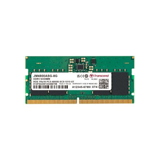 Transcend 8GB(1x8GB) 4800Mhz SODIMM CL40 DDR5 Notebook Ram (JM4800ASG-8G) resmi