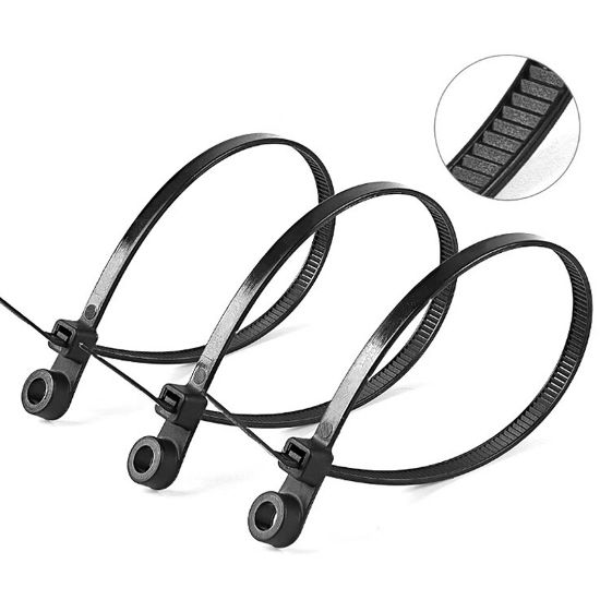 POWERMASTER PM-26328 DELİKLİ SİYAH KABLO BAĞI 3.6X200MM (100LÜ PAKET) resmi