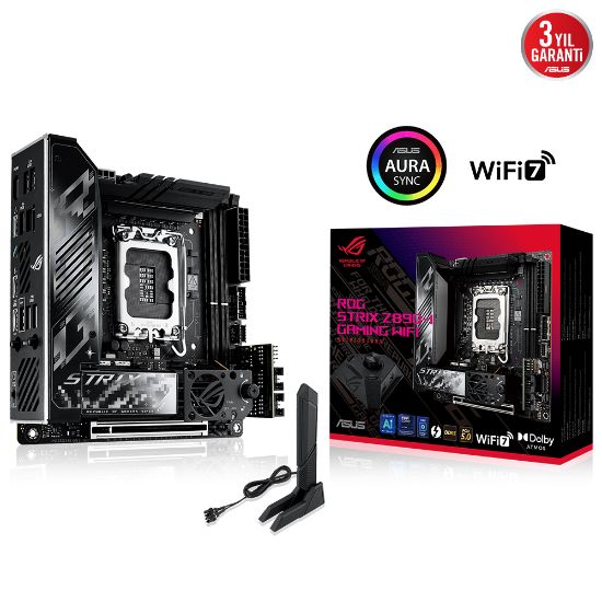 ASUS ROG STRIX Z890-I GAMING WIFI DDR5 2XM2 USB3.2 RGB LAN MINI ITX resmi