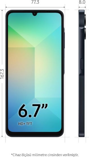 SAMSUNG GALAXY A06 128GB 4GB RAM SIYAH CEP TELEFON resmi