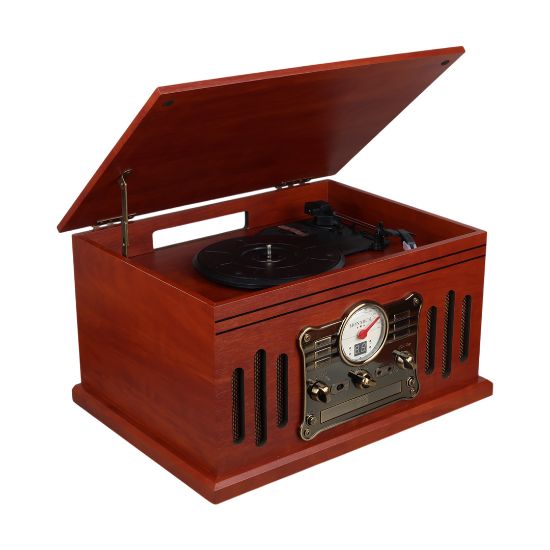 MAGICVOICE F39 RETRO VİNTAGE ÇANTA PİKAP - CD - KASET - RADYO - BLUETOOTH - AUX - USB MP3 ÇALAR 460X330X240MM resmi