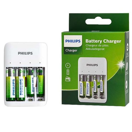 PHILIPS SCB4013NB/00 4LÜ 2 ADET X AAA 700 MAH + 2 ADET X AA 1300 MAH PİLLER DAHİL - PİL ŞARJ CİHAZI resmi