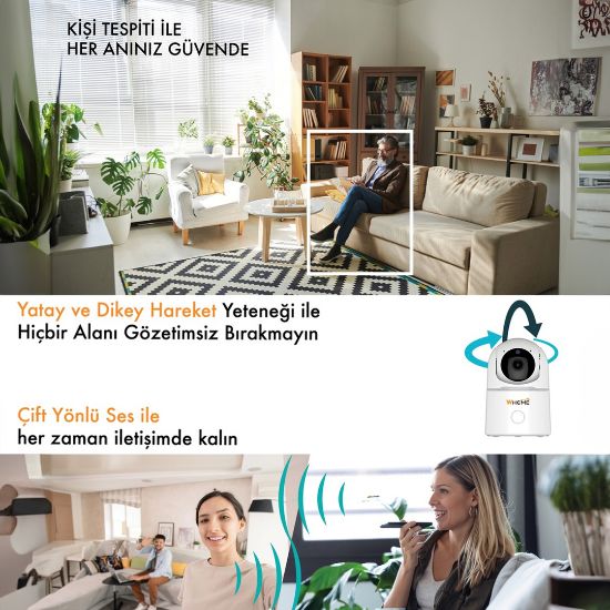 WHOME YAPAY ZEKA DESTEKLİ 2 MP GECE GÖRÜŞLÜ DOME KAMERA resmi