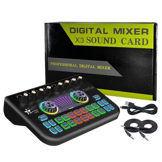 MAGICVOICE JC-X3 PROFESYONEL DİJİTAL MİXER (SİYAH RENK) 210X130X40MM resmi