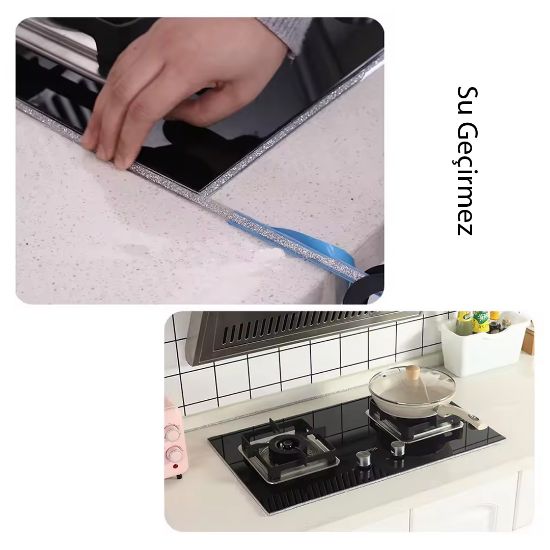 SUNUP SN-25991 BANYO MUTFAK 3 METRE SU GEÇİRMEZ PARLAK GRİ BANT resmi