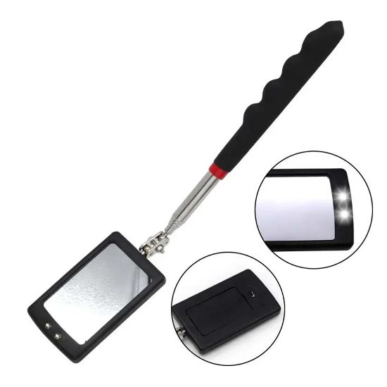 POWERMASTER PM-26176 TELESKOPİK UZAYAN KATLANIR IŞIKLI AYNA (90CM UZAMA BOYU) resmi