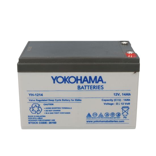 YOKOHAMA YH-1214 12 VOLT - 14 AMPER ELEKTRİKLİ BİSİKLET AKÜSÜ (150 X 95 X 98 MM) resmi