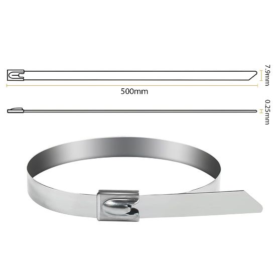 POWERMASTER PM-26364 304 PASLANMAZ ÇELİK KABLO BAĞI 7.9X500MM 100LÜK PAKET resmi