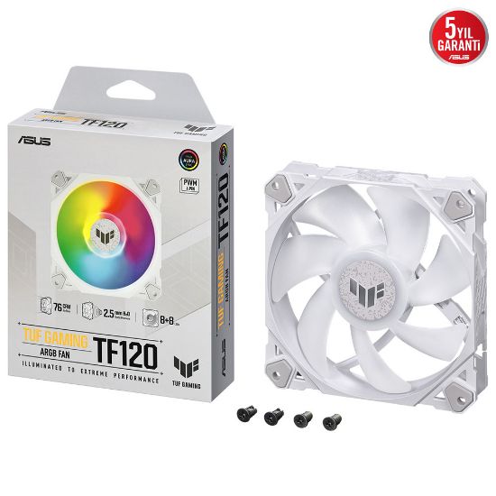 ASUS TUF GAMING TF120 ARGB BEYAZ KASA FANI resmi