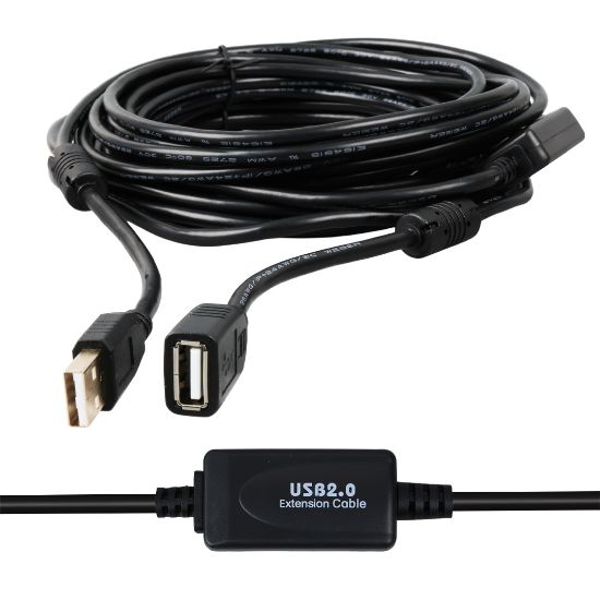 POWERMASTER PM-19955 USB 2.0 SİYAH CHİPSET 10 METRE USB UZATMA KABLOSU resmi
