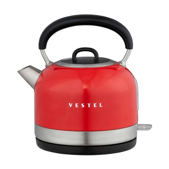 VESTEL RETRO KIRMIZI 2200 W 1.7 LT CELIK KETTLE resmi