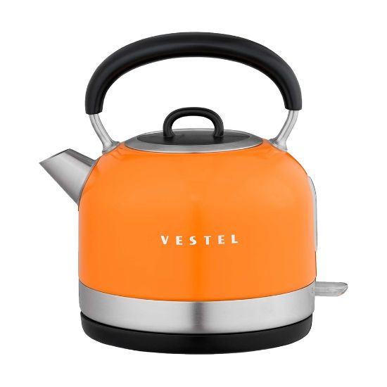 VESTEL RETRO TURUNCU 2200 W 1.7 LT CELIK KETTLE resmi