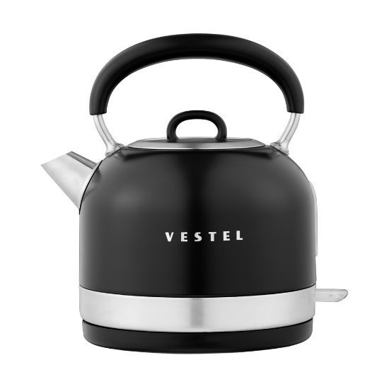 VESTEL RETRO SIYAH 2200 W 1.7 LT CELIK KETTLE resmi