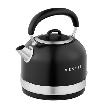 VESTEL RETRO SIYAH 2200 W 1.7 LT CELIK KETTLE resmi