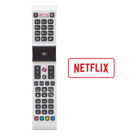 WEKO KL PROFİLO RCA49130 JVC-VESTEL-SANYO NETFLIX TUŞLU BEYAZ YAZISIZ LCD LED TV KUMANDA resmi