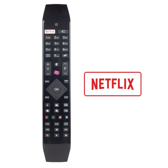 ORJİNAL KL VESTEL NETFLIX-MOR TUŞLU YENİ ÜSTÜ CAMLI-HITACHI RC 49141 LED TV KUMANDA resmi