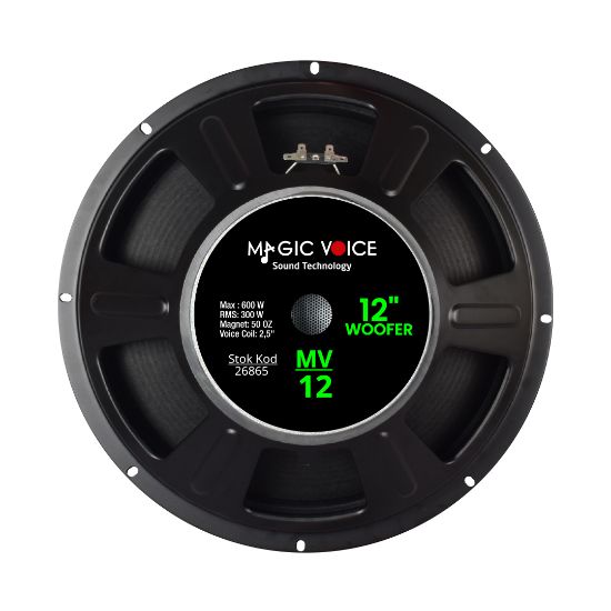MAGİCVOİCE MV-12 MAX 600W / RMS 300 WATT 12  WOOFER YEDEK HOPARLÖR resmi