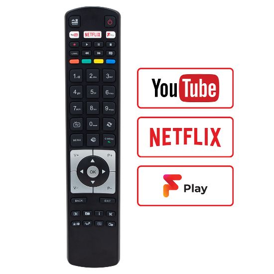 WEKO KL VESTEL RC 5118F BLACK FPLAY NETFLIX-YOUTUBE-PLAY TUŞLU LCD LED TV KUMANDA resmi