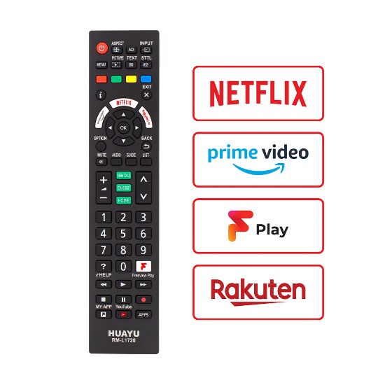 HUAYU KL RM-L1720 PANASONIC NETFLIX-YOUTUBE TUŞLU LCD LED TV KUMANDA SMART TÜM MODELLER resmi