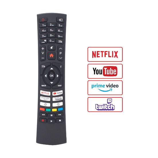 WEKO KL VESTEL NETFLIX-PRIME VIDEO-YOUTUBE-TWITCH TUŞLU OVAL KALIP LCD LED TV KUMANDA resmi