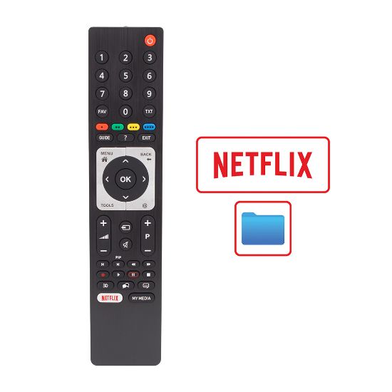 WEKO KL ARÇELİK-BEKO RC 3304805/01B RM-L271B NETFLIX TUŞLU LCD LED TV KUMANDA (TS5187R-A1) resmi