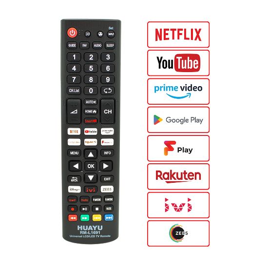 HUAYU KL RM-L1691 NETFLIX-YOUTUBE-GOOGLE PLAY TUŞLU UNIVERSAL LCD LED TV KUMANDA resmi