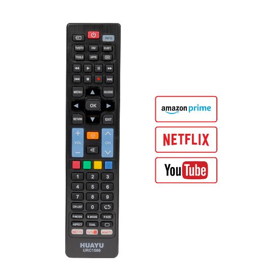 HUAYU KL URC1566 5 IN 1 YOUTUBE - NETFLIX - AMAZON TUŞLU UNIVERSAL LCD- LED TV KUMANDA resmi